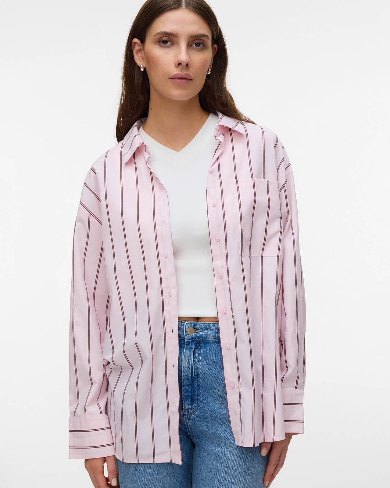 VERO MODA Skjorte Fanni, M, VERO MODA Skjorte Rosa M