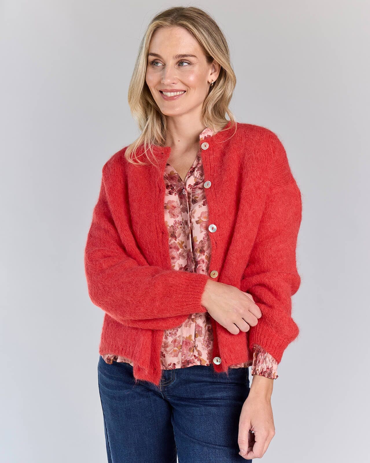FLOYD Cardigan Lanita Ullmiks, L/XL, FLOYD Cardigan Rød L/XL