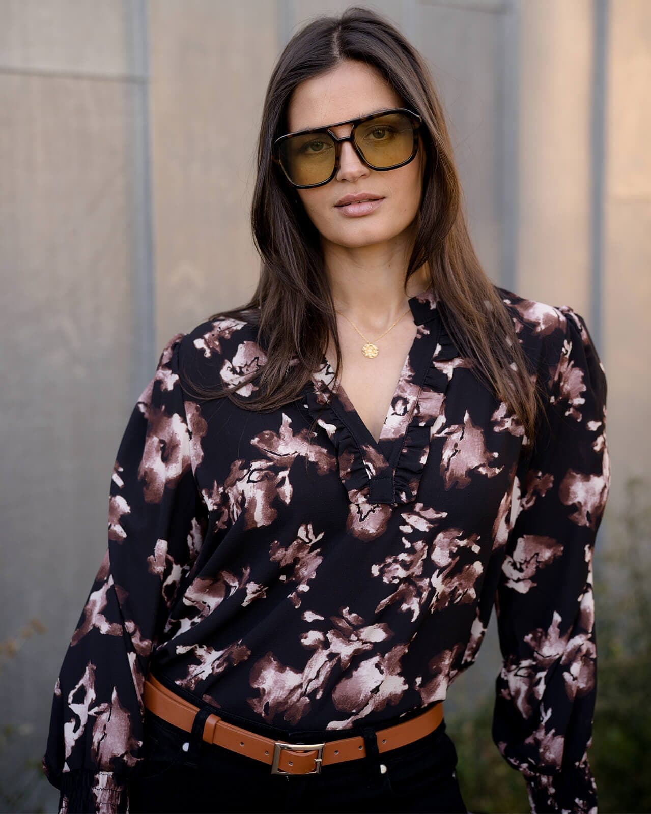 FLOYD Bluse Carmela Aqua, S, FLOYD Bluse Svart S