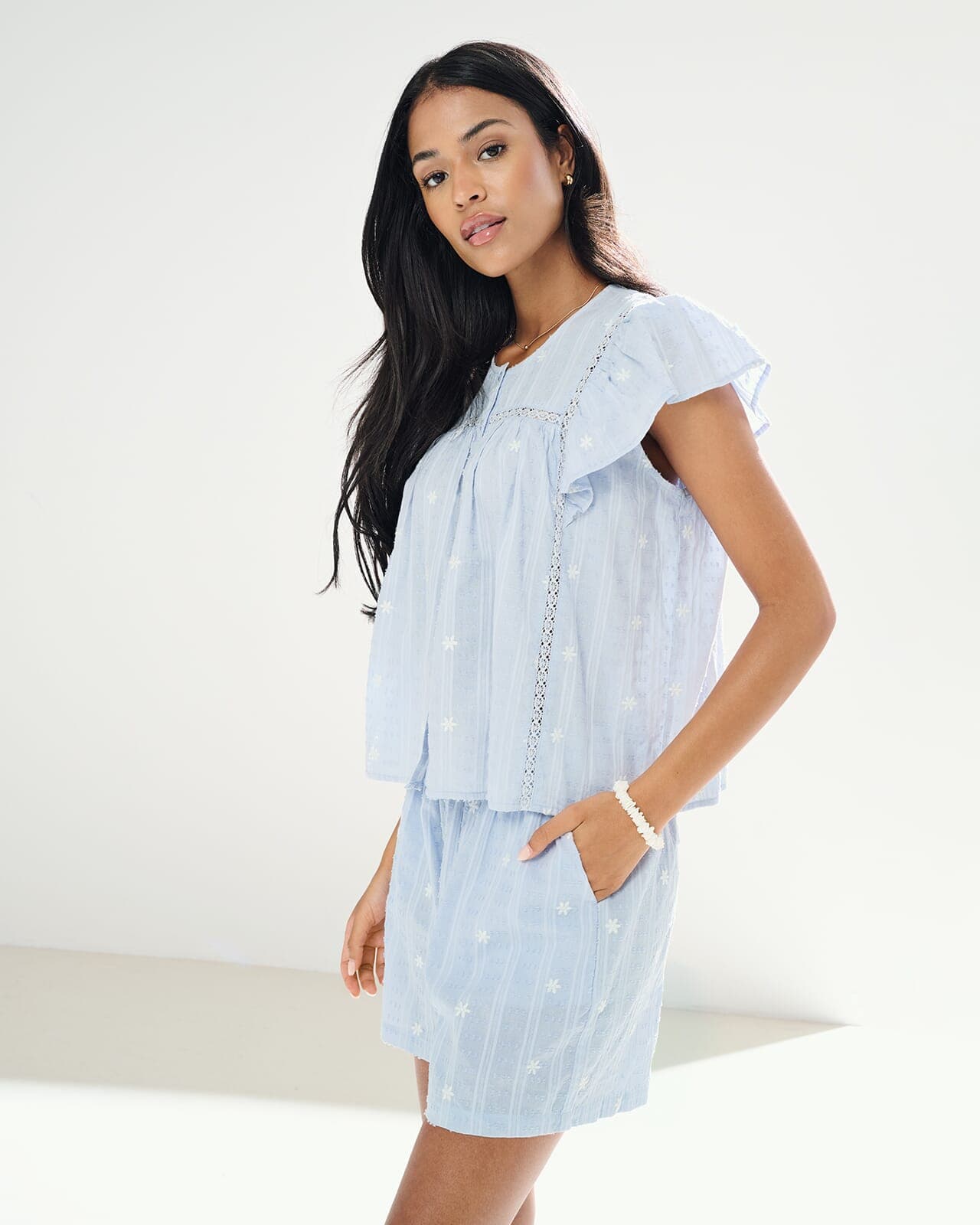 ONLY Topp Fia Embroidery, M, ONLY Topp Blå M