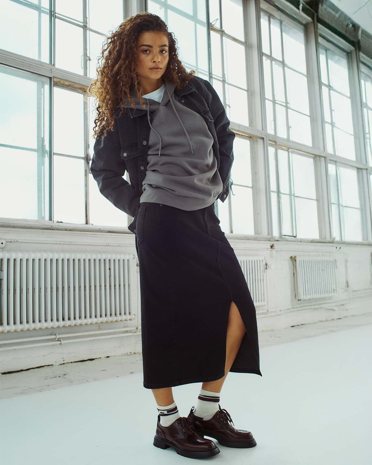 NOISY MAY Denimskjørt Kath Slit, XS, NOISY MAY Skjørt Svart XS