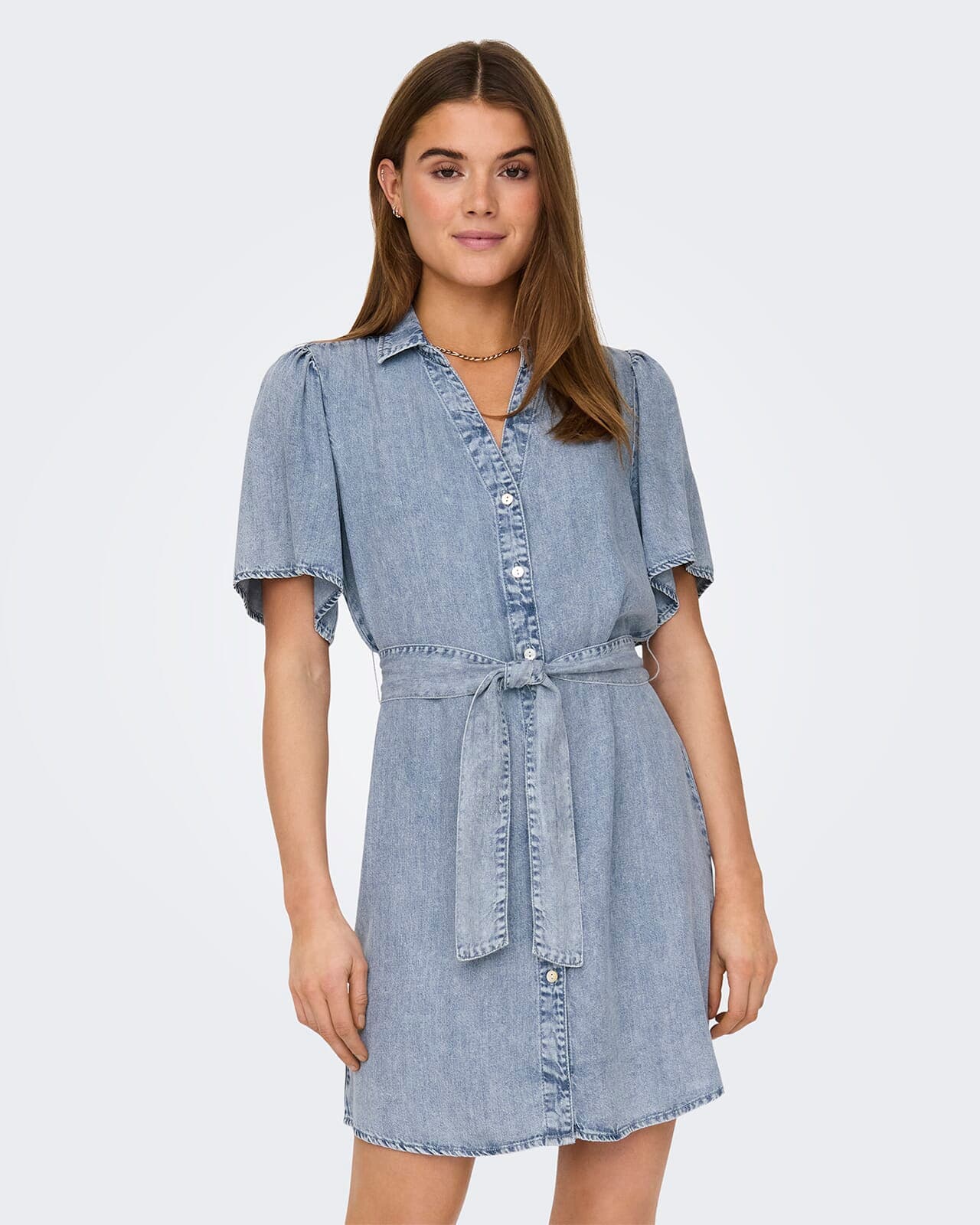 ONLY Denimkjole Helena Belted, S, ONLY Kjole Blå S