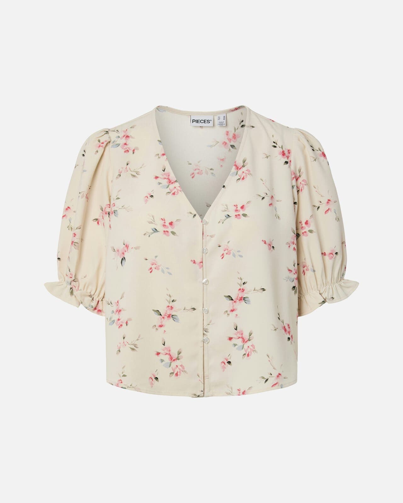 PIECES Topp Bosella, M, PIECES Topp Hvit M