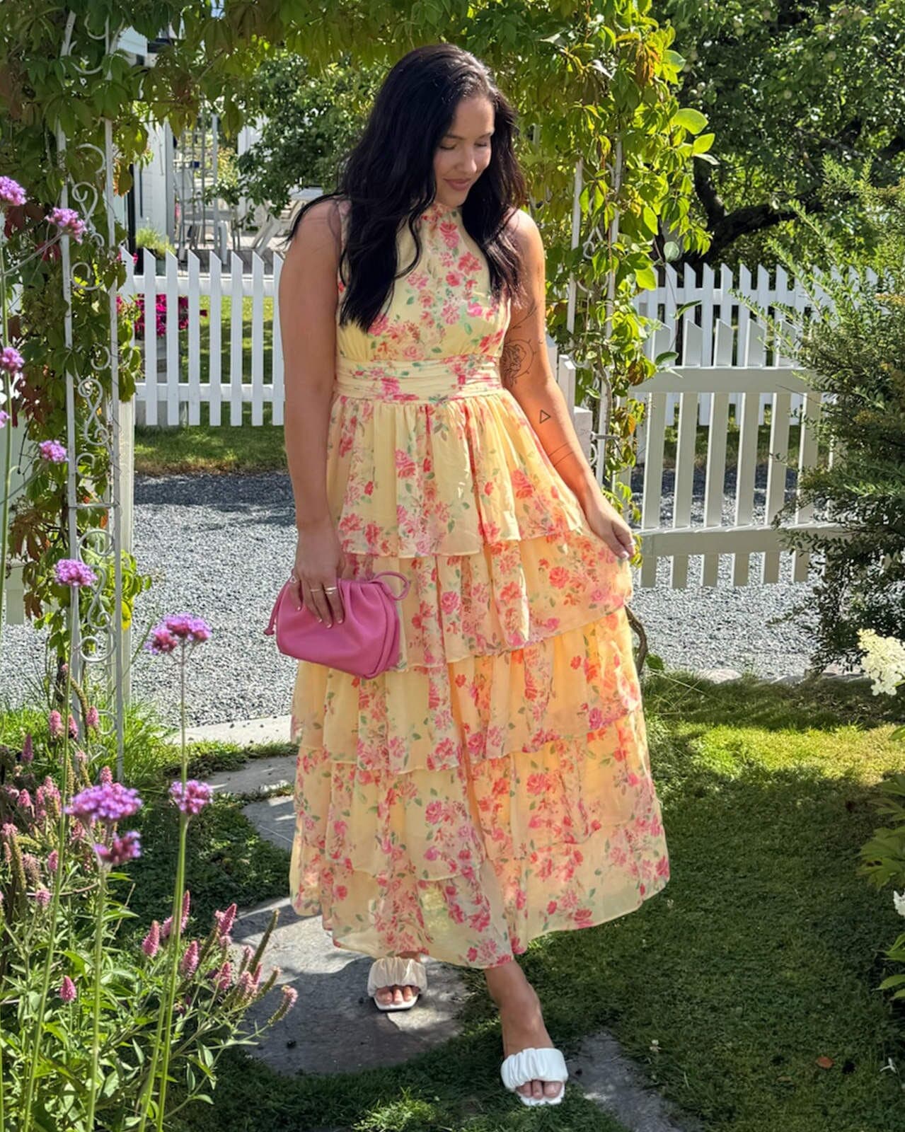 VERO MODA Maxikjole Serena Frill, XS, VERO MODA Kjole Gul XS