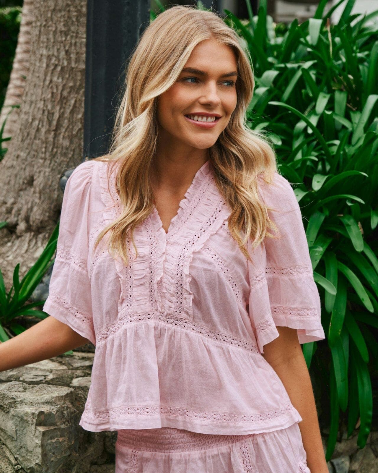 NEO NOIR Topp Evienne S Voile, 36, NEO NOIR Topp Rosa 36