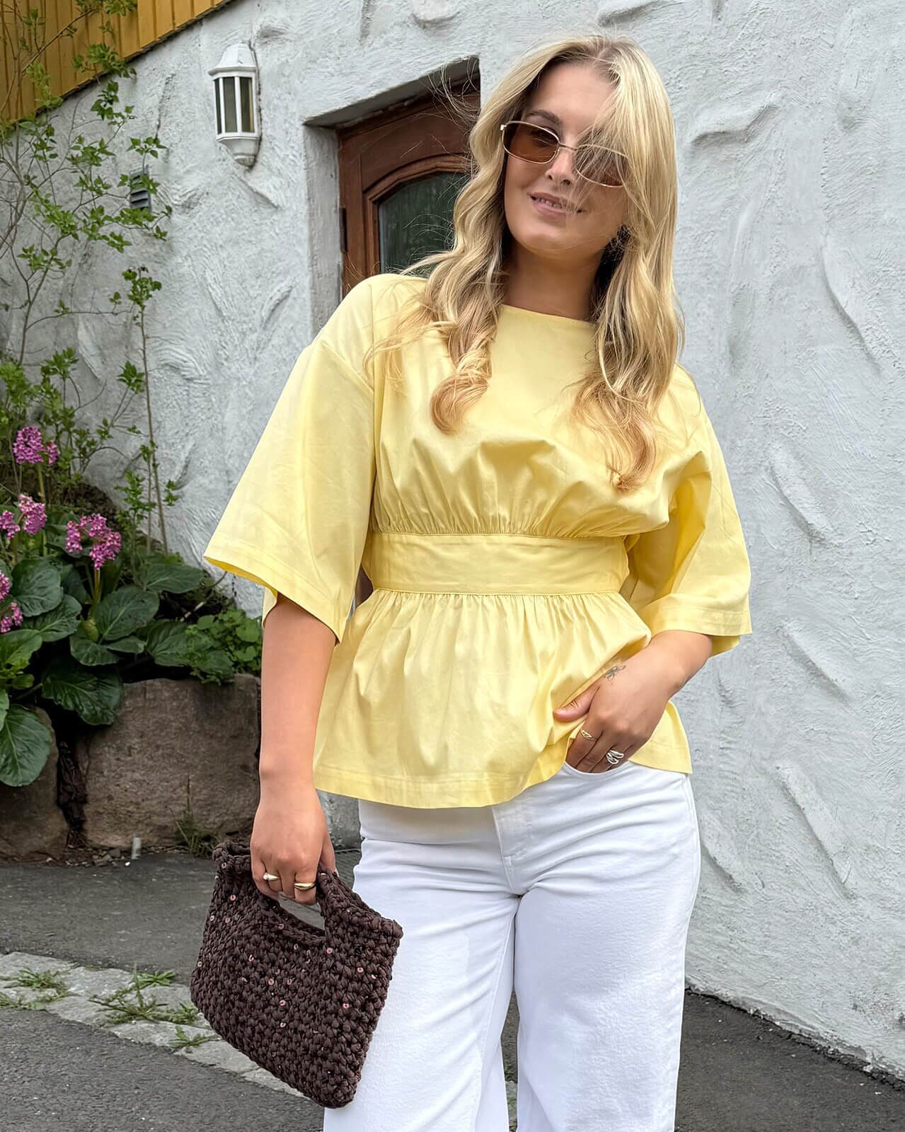 VERO MODA Topp Lotus Bow, S, VERO MODA Topp Gul S