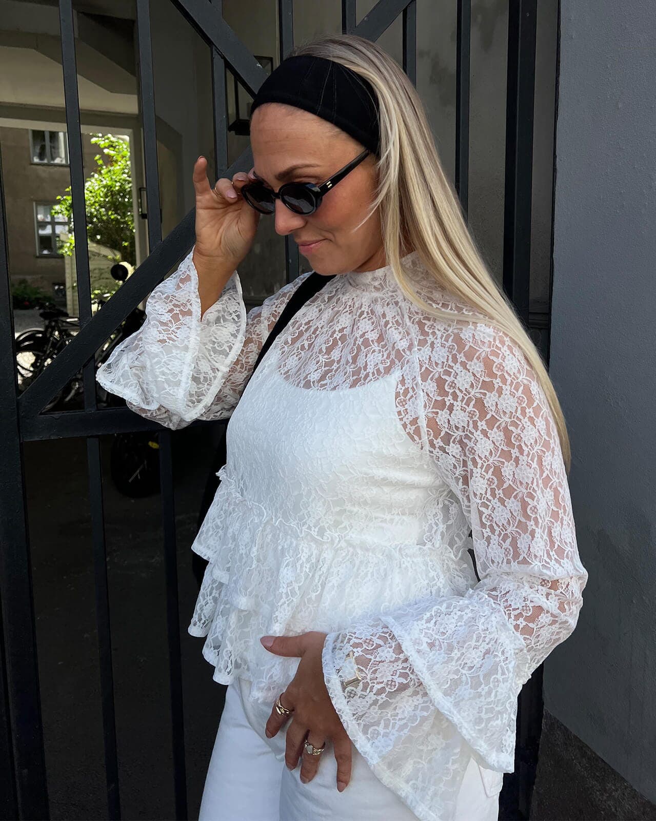 VERO MODA Blondetopp Lucia Frill, XS, VERO MODA Topp Hvit XS