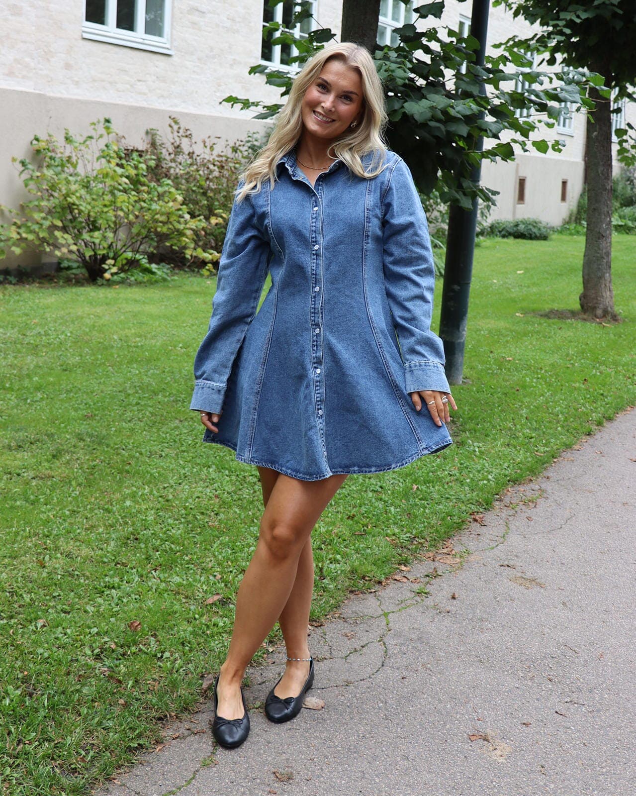 VERO MODA Denimkjole Jessie, XL, VERO MODA Kjole Blå XL