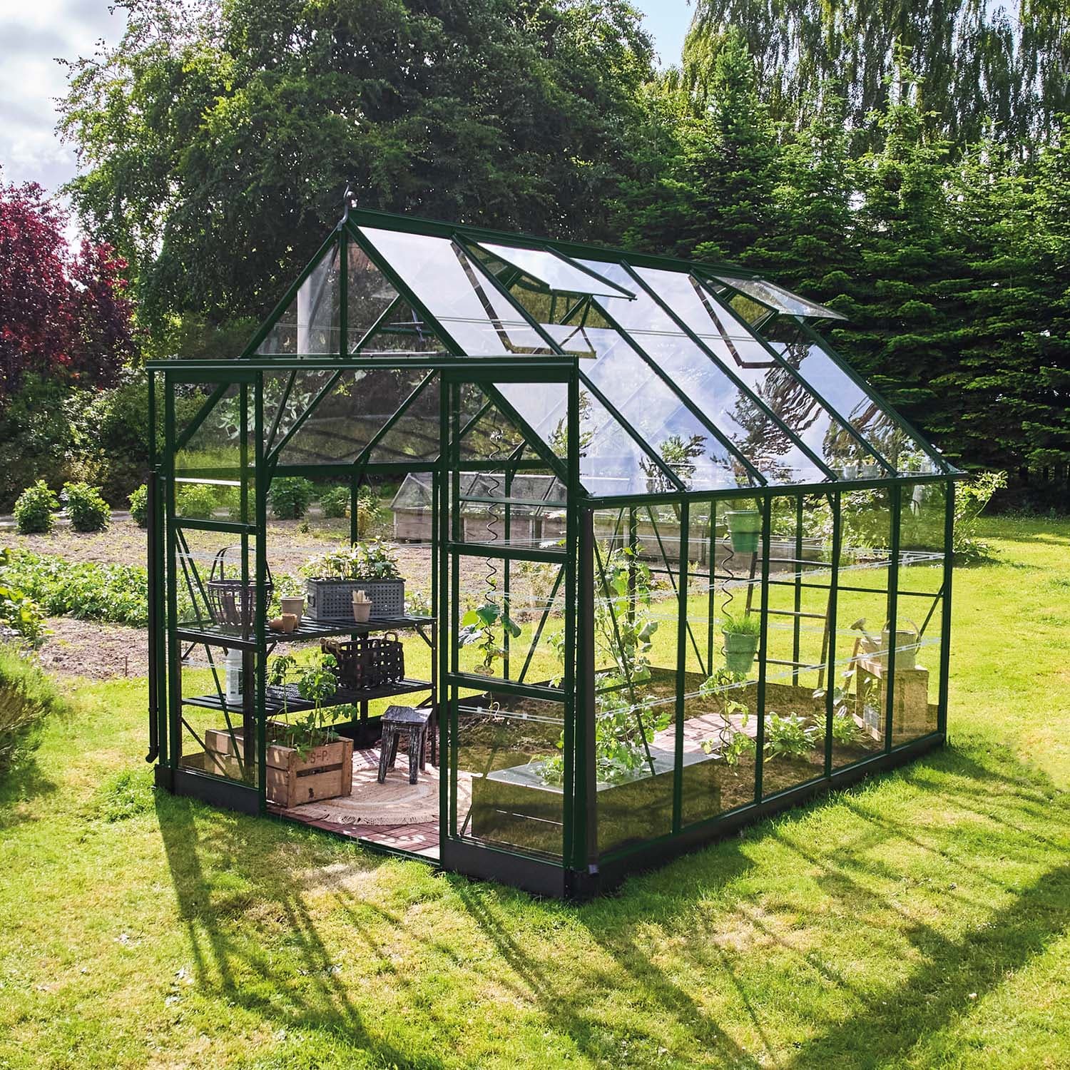 Drivhus Icon Grønn Glass, 8,1 M²