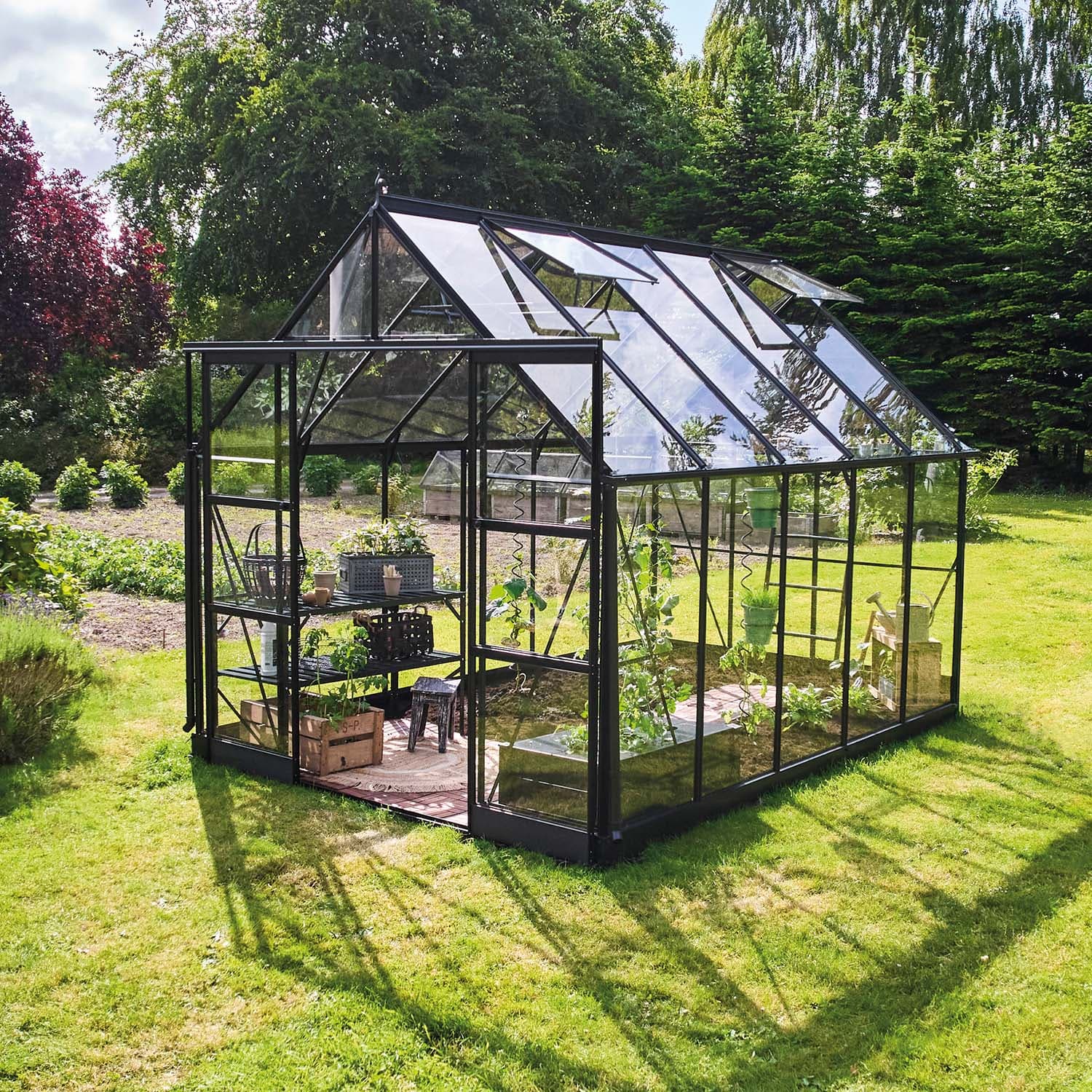 Drivhus Icon Svart Glass, 8,1 M²