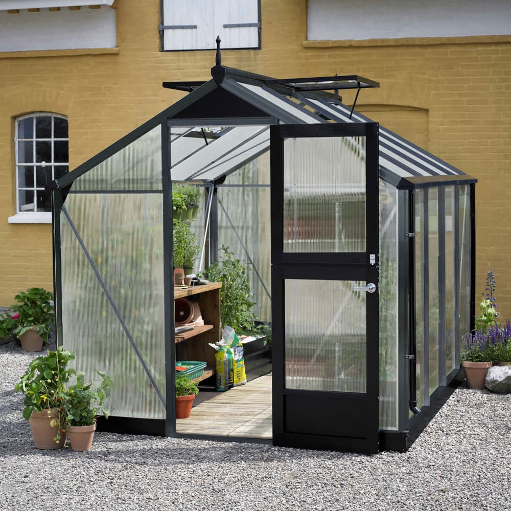 Drivhus Juliana Compact Antrasittgrå, Kanalplast, 6,6 M²
