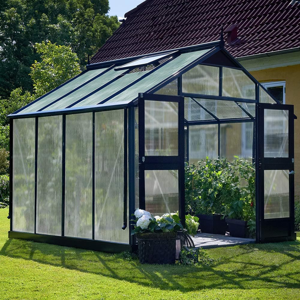 Drivhus Juliana Premium Antrasittgrå, Kanalplast, 8,7 M²