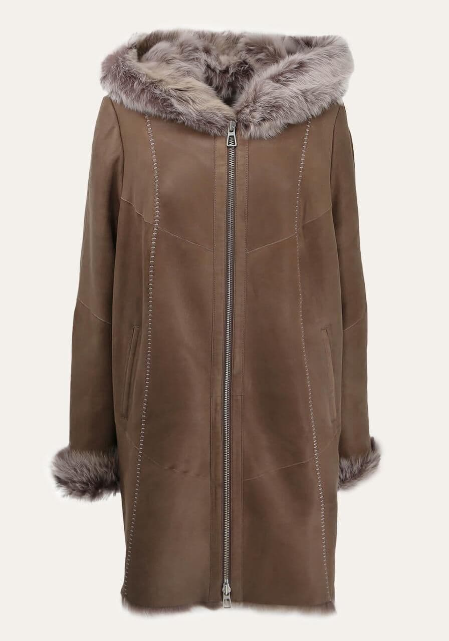 Toscana Lammfelljacke Leona Braun - Größe: M