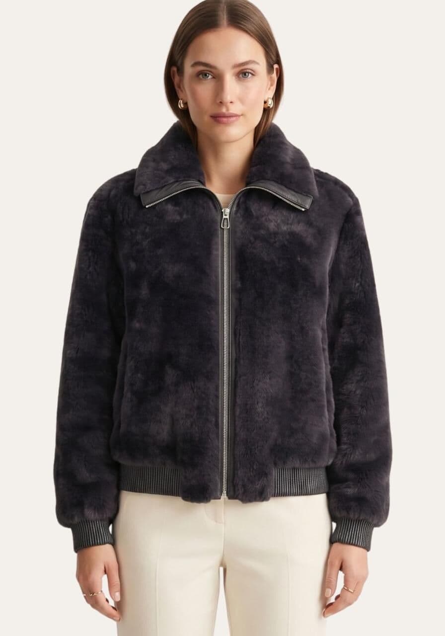 Lammfell-Blouson aus Shearling Modell 1051 - Größe: M