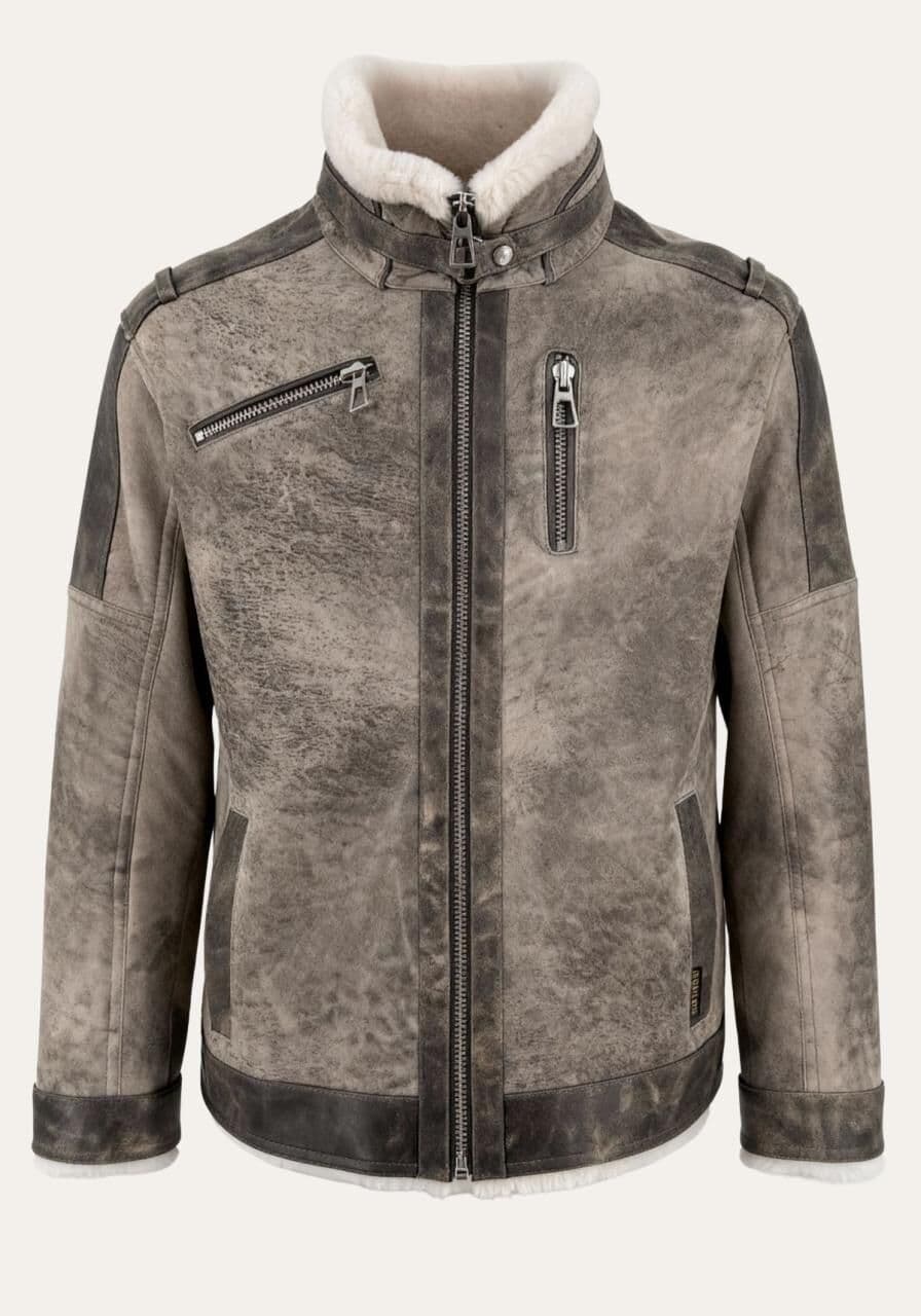 Vintage-Lammfelljacke Henrik – Raffinierter Look mit urba... - Größe: 3XL