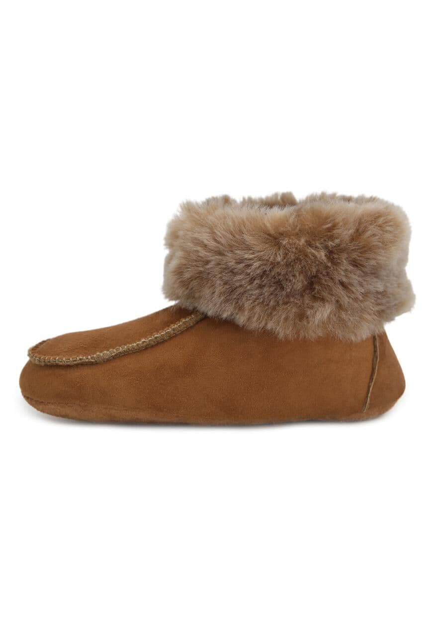 Lammfell Hausschuhe - IBIZA COGNAC - Schuhgröße: EUR 45