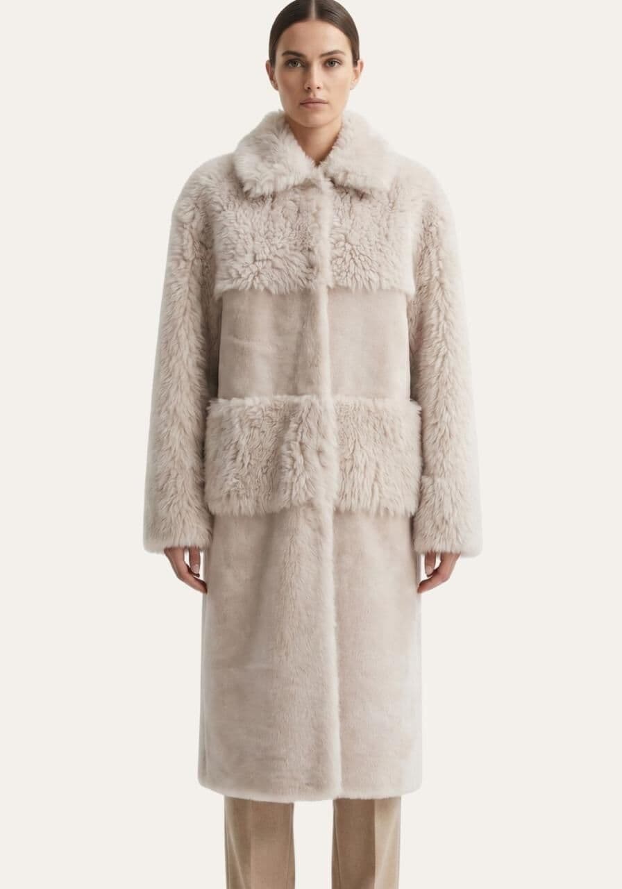 Shearling Lammfell Wendemantel Modell 1022 - Größe: M
