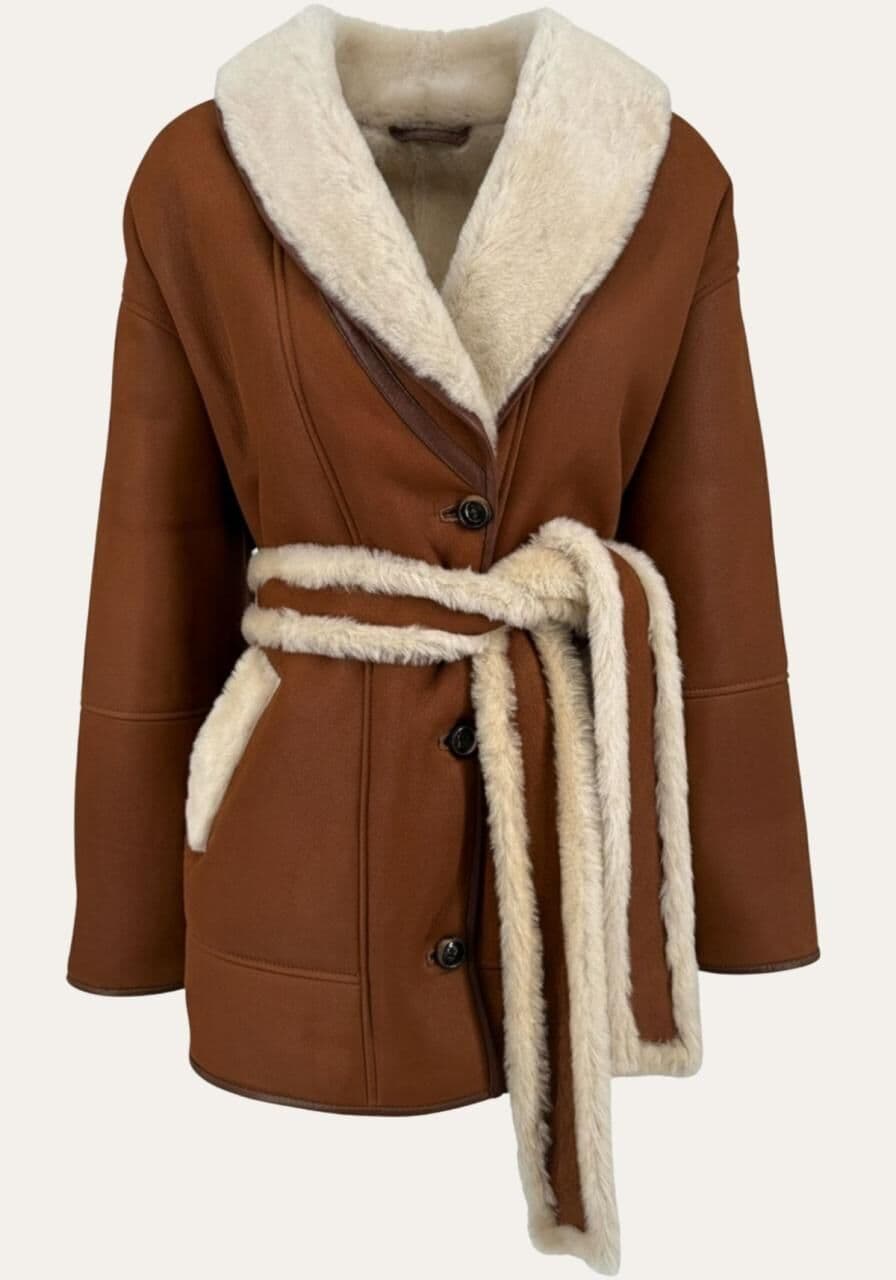 Shearling Lammfelljacke – Weiche Konturen, starke Präsenz - Größe: S