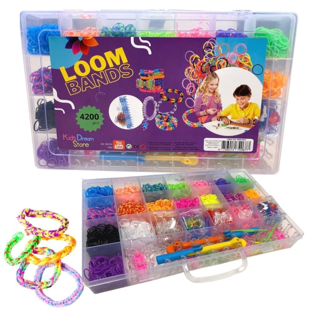 10 pack - Loom band startpakke med 4200 deler - Lag ditt eget armbånd!