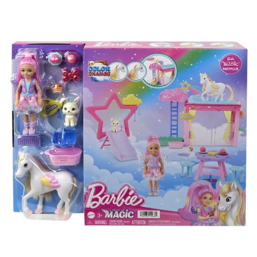 Mattel - Barbie A Touch Of Magic Chelsea dukke lekesett With Baby Pegasus