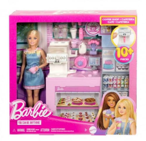 Mattel - Barbie kafé lekesett With Blonde Barista dukke