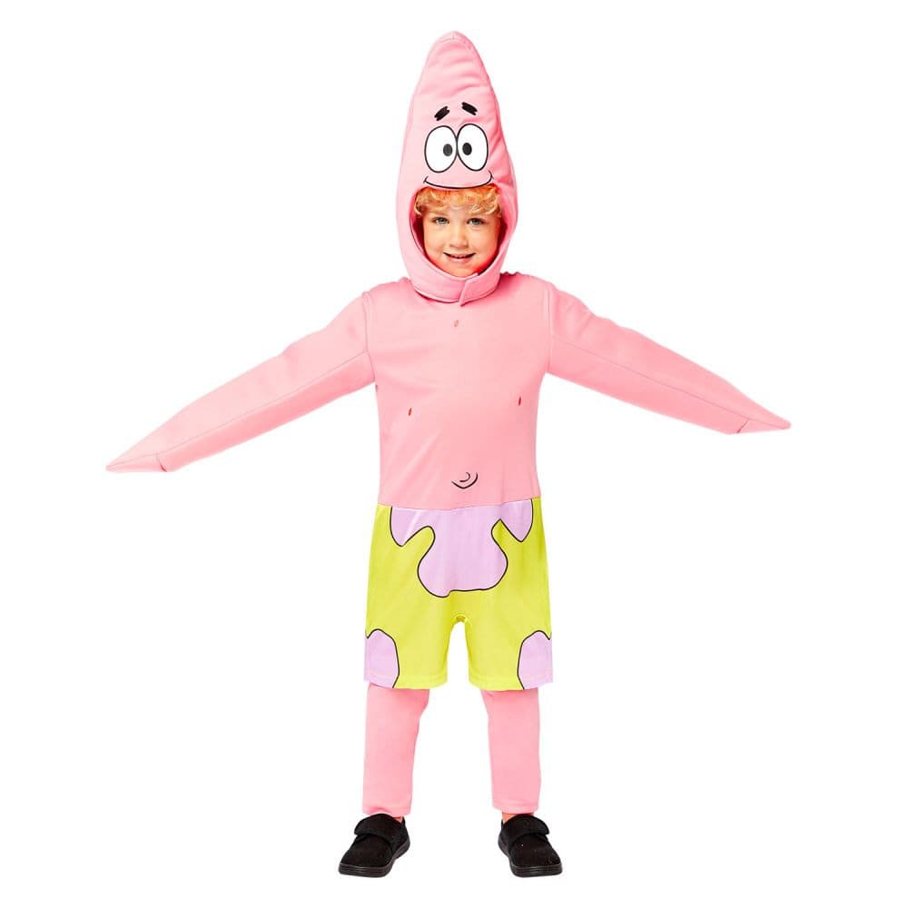 Svampebob Firkant Patrick Stjerne Maskerade Kostume Jumpsuit med hettegenser (3/4Y 98-104 CM)