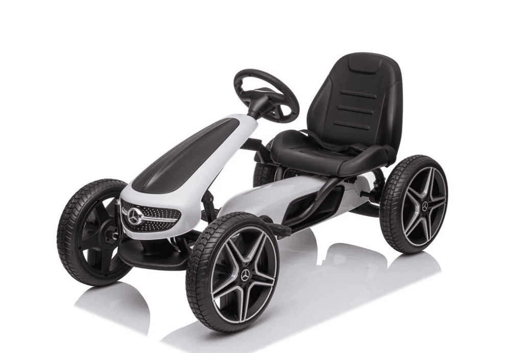 Trampoline Mercedes Benz gokart hvit