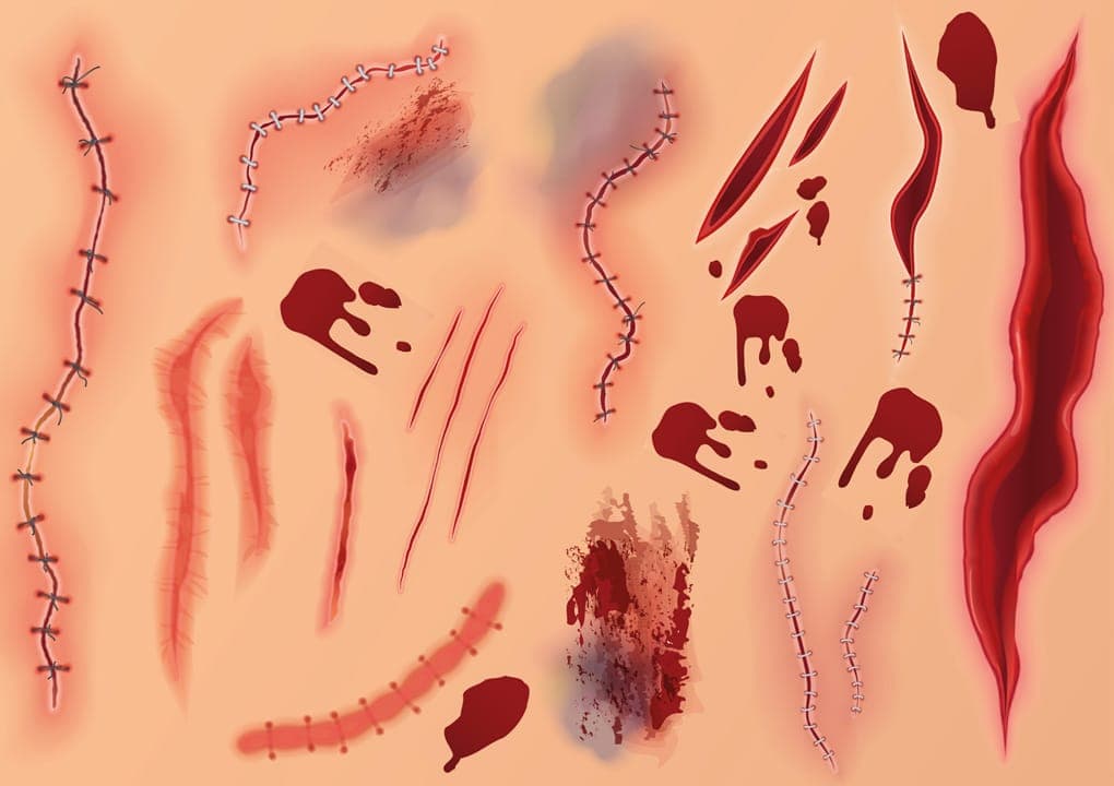 Fake tattoos "Stitches and bruises"