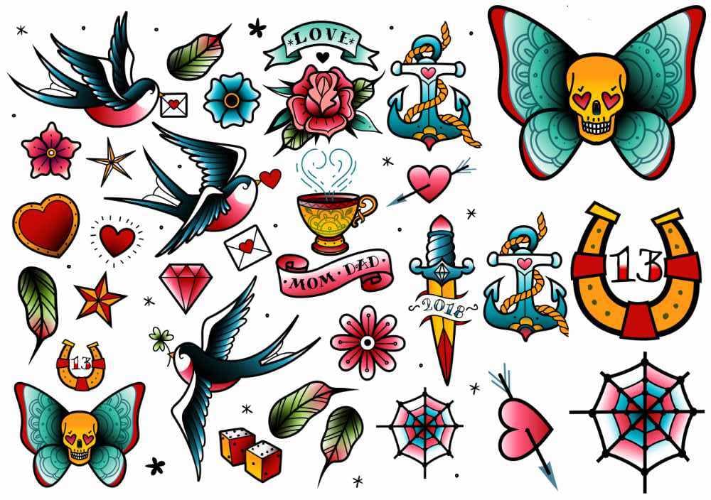 Oldschool Tattoo Set
