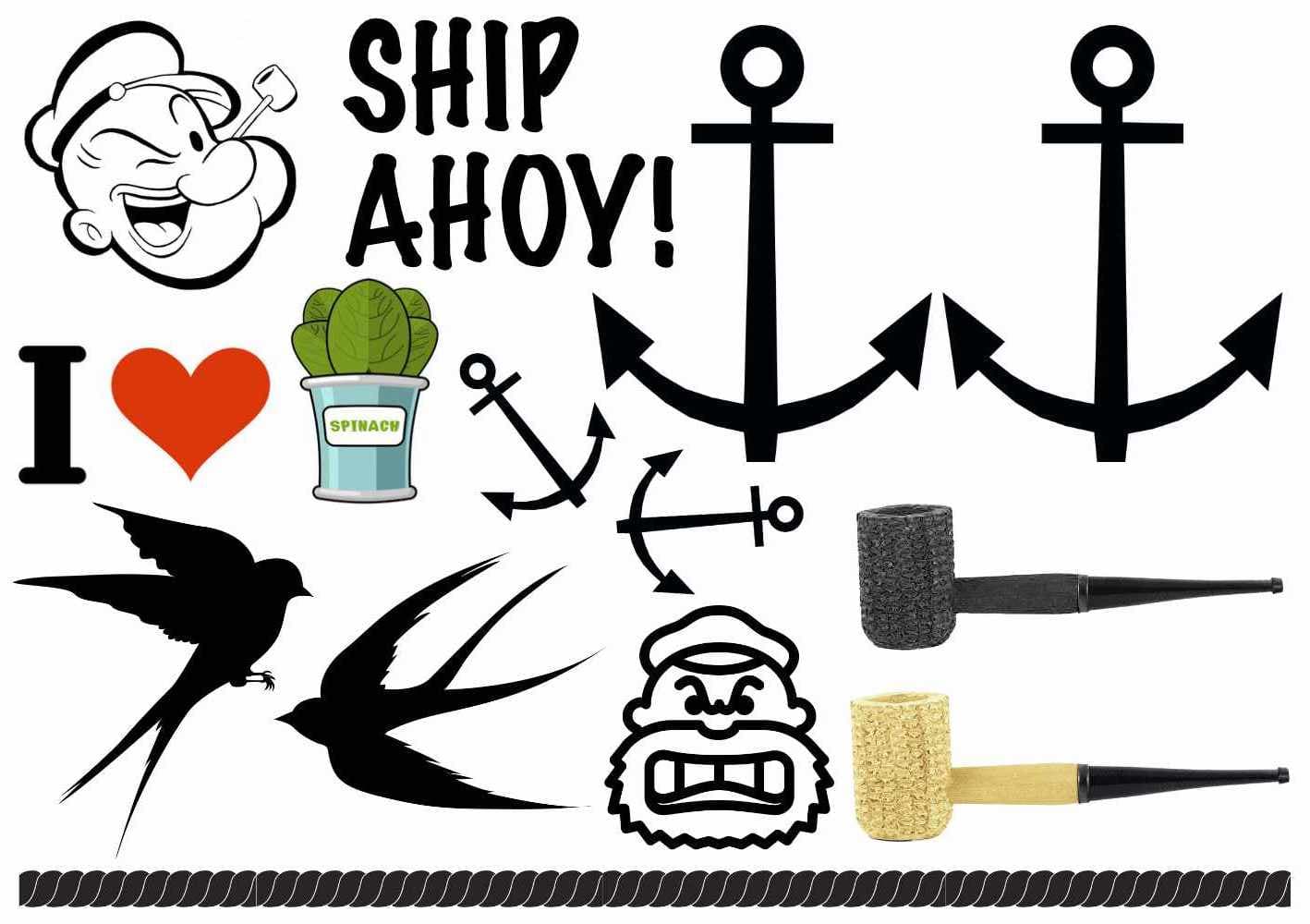 Popeye temporary tattoos