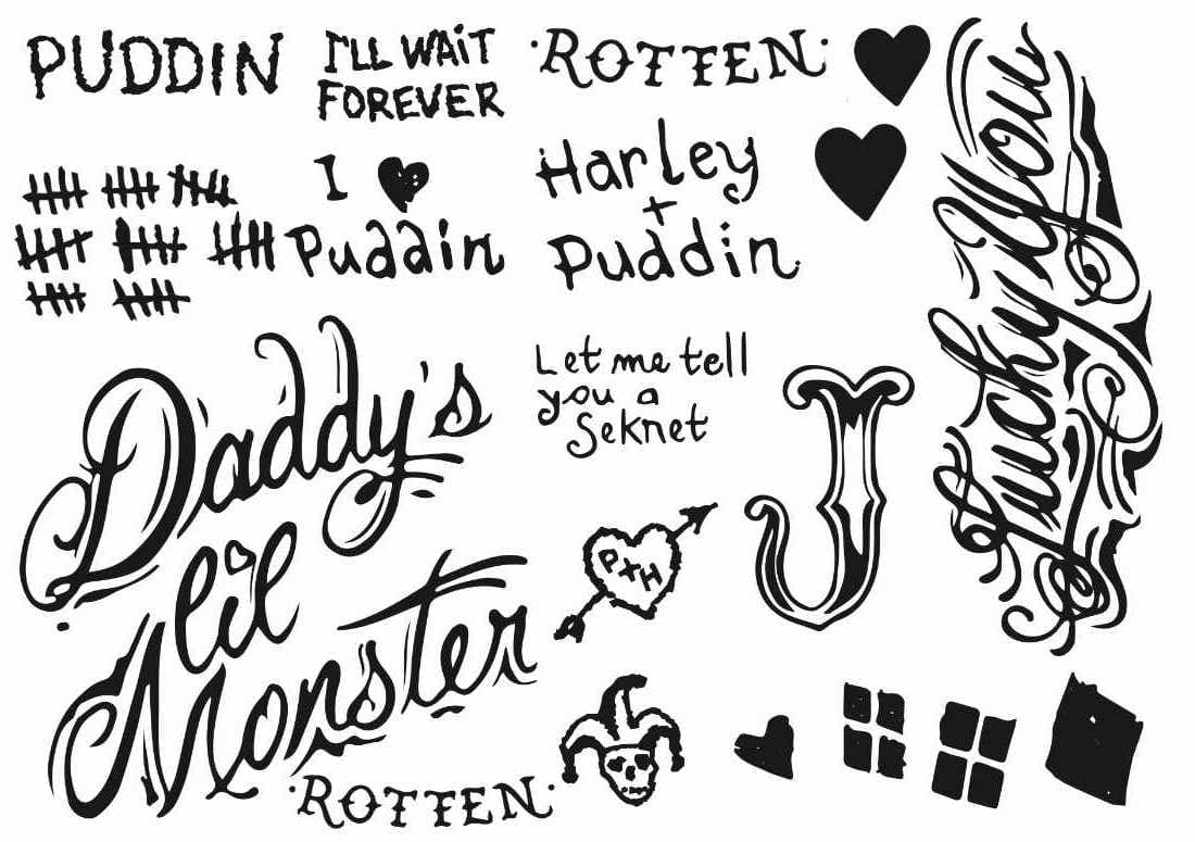 Harley Quinn Fake Tattoos