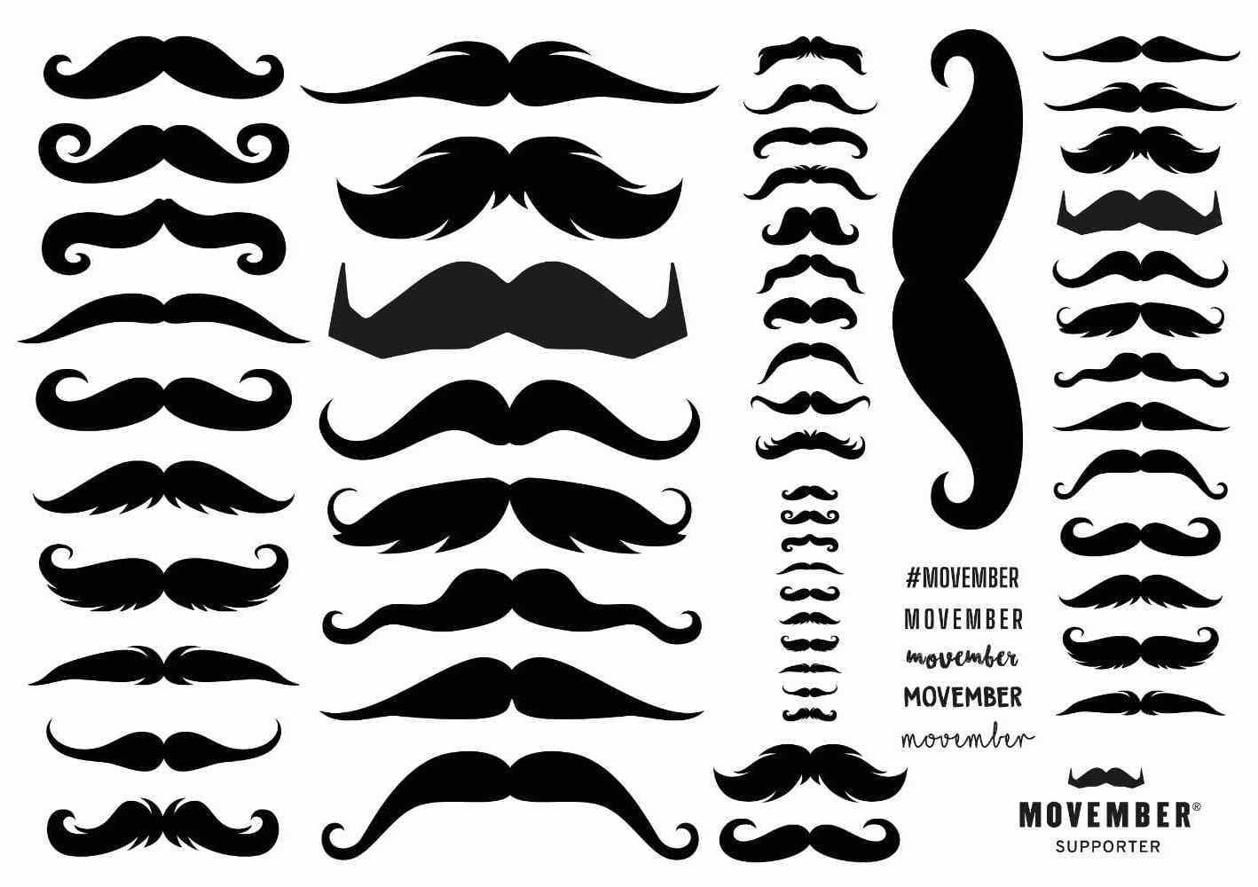 Movember Mustache Temporary Tattoos