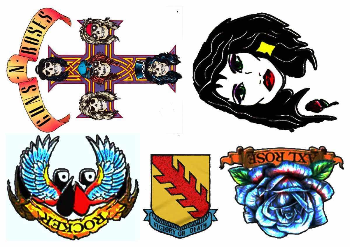 Axl Rose Temporary Tattoos A4