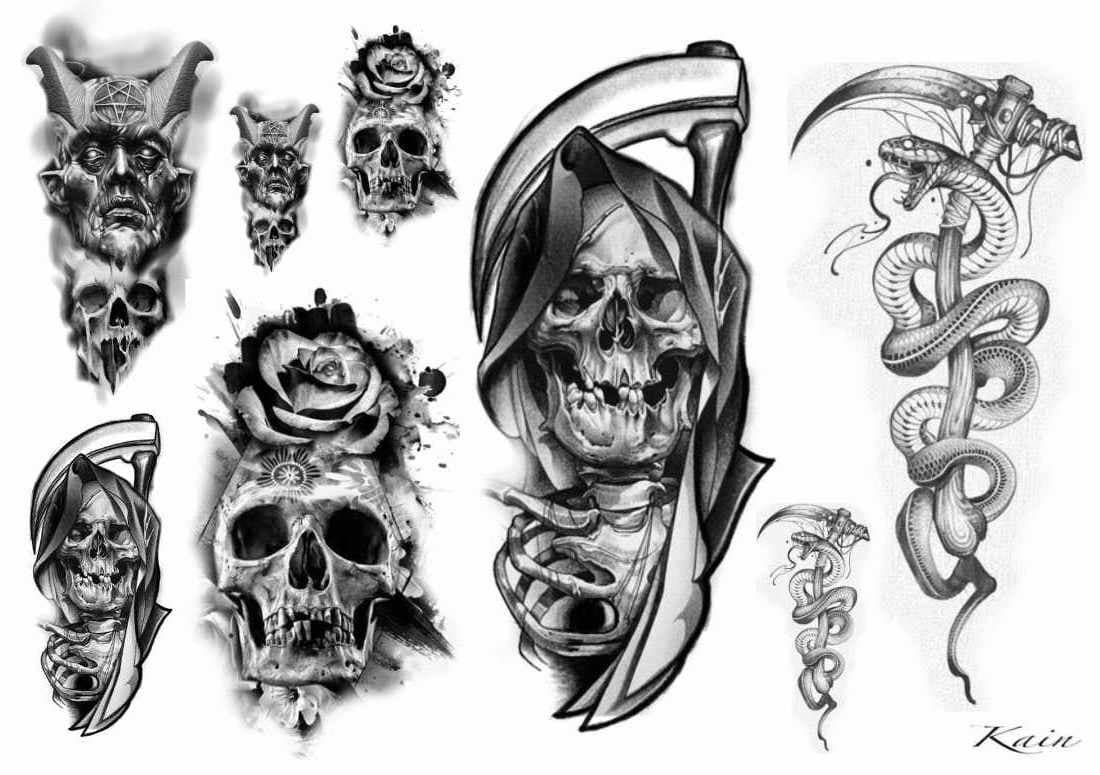 Flash "Grim Reaper" by Kain at Zoi Tattoo