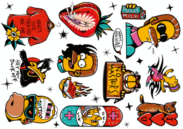 Flash "Adults Suck" by Matt Machine at Straydogs Tattoo