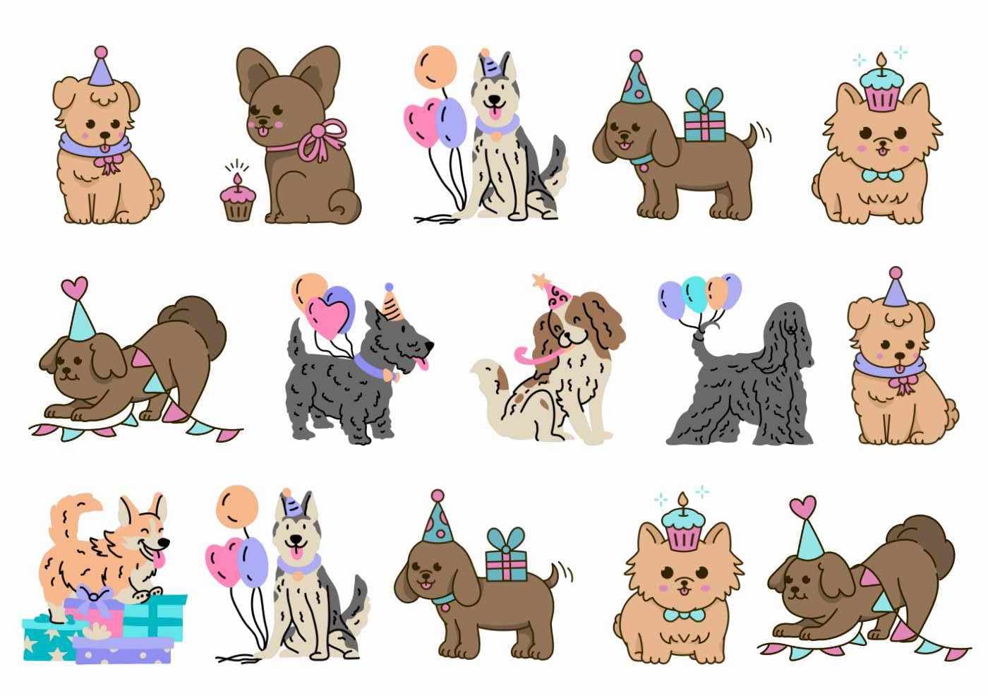 Birthday party dog tattoos
