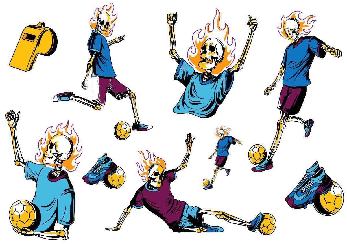 Football skeleton Tattoos