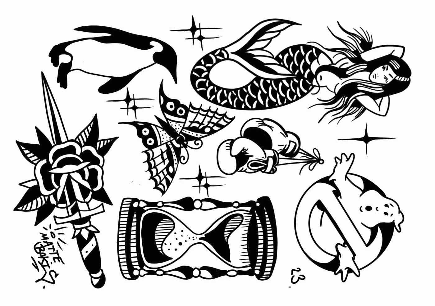 Flash "Black and Gray Tattoos" by Matte Bokis