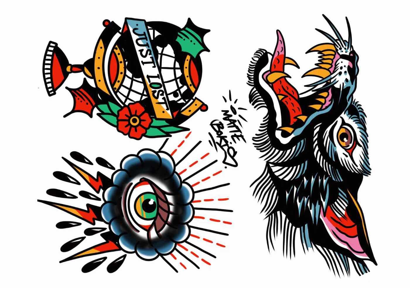 Flash "I'm lost Tattoos" by Matte Bokis