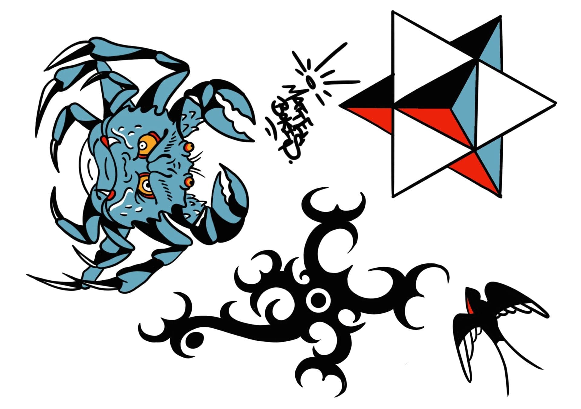 Flash "Ocean Tattoos" by Matte Bokis