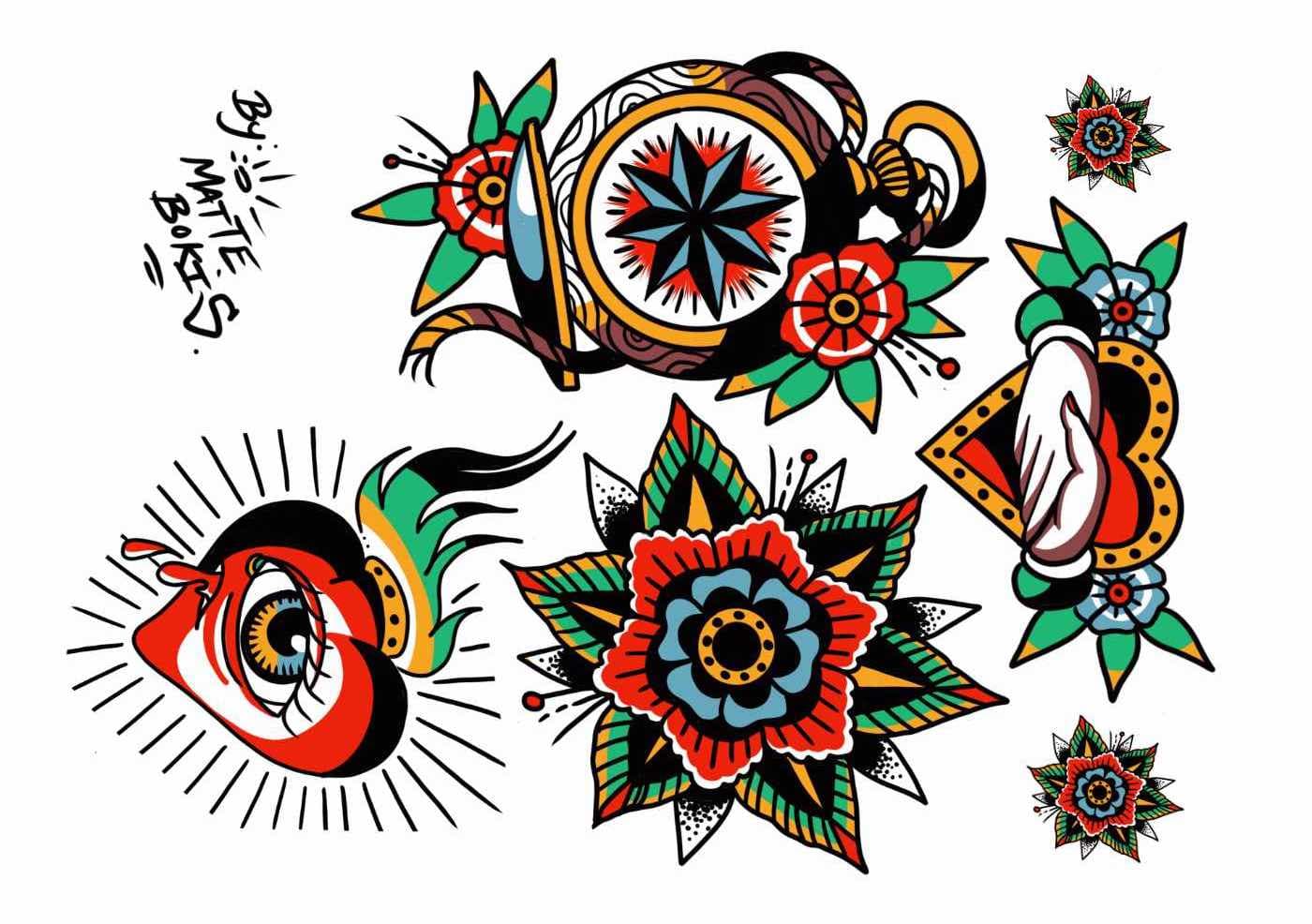 Flash "Old School Flowers" by Matte Bokis