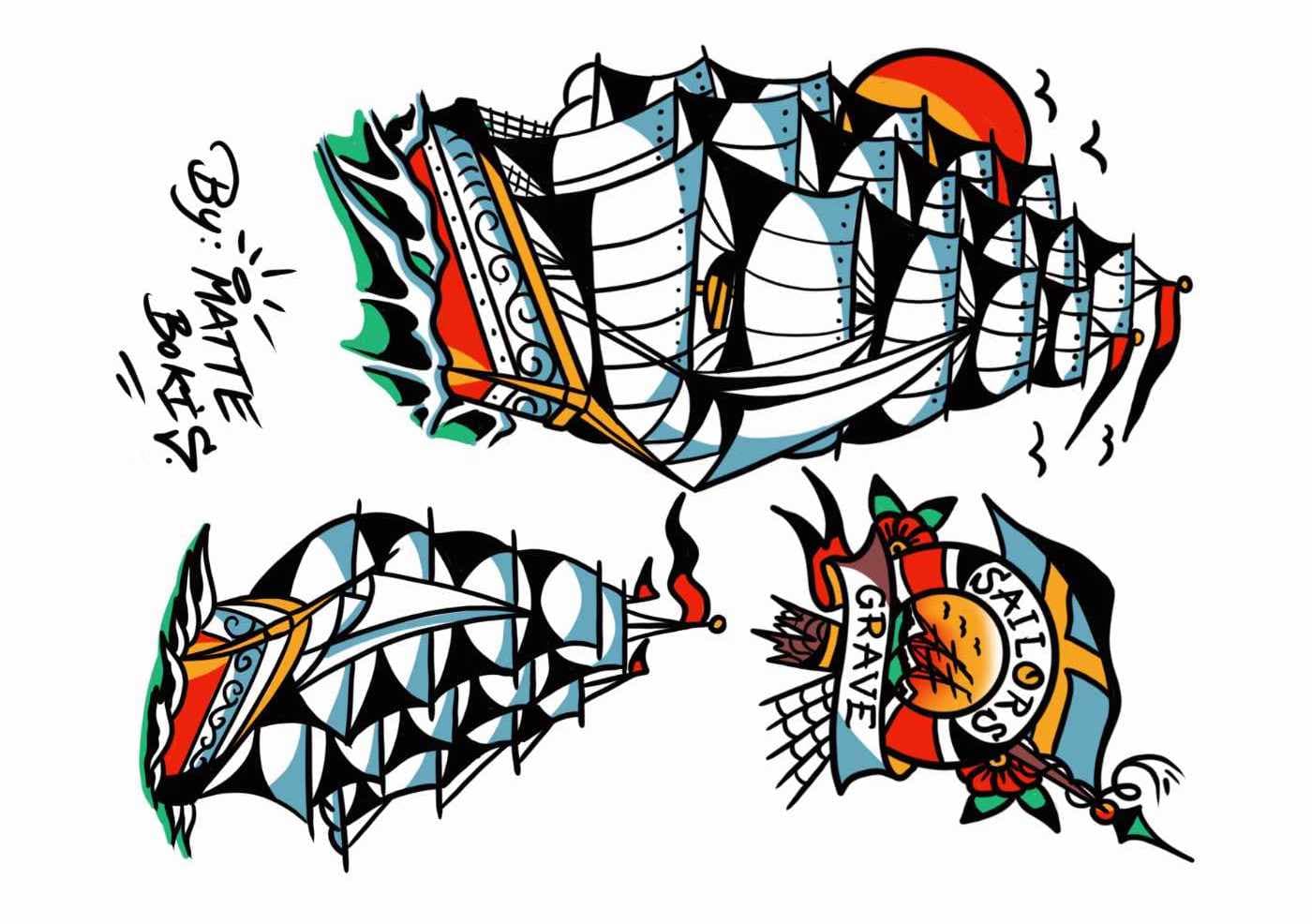 Flash "Sailors Grave Tattoos" by Matte Bokis
