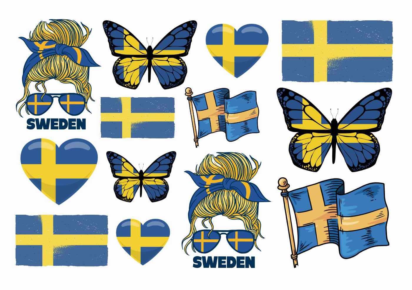 Cheer on Sweden Flags