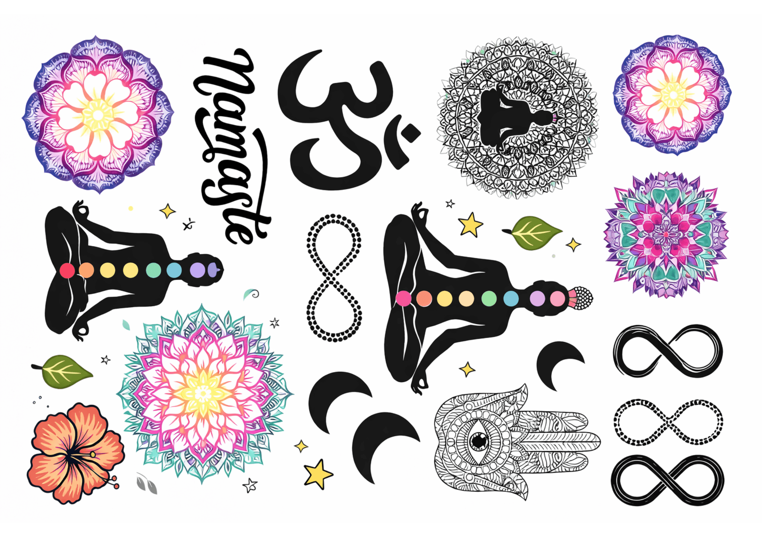 Yoga Fake Tattoos