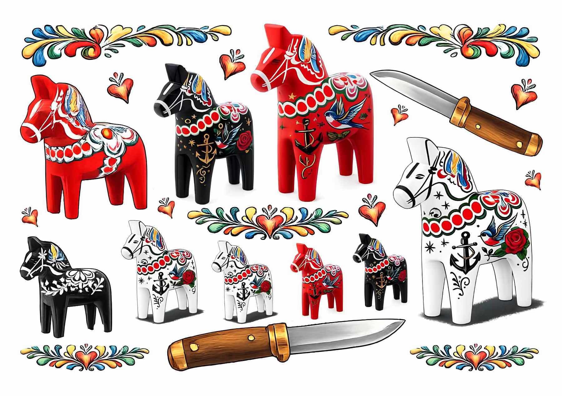 Dala horse tattoos