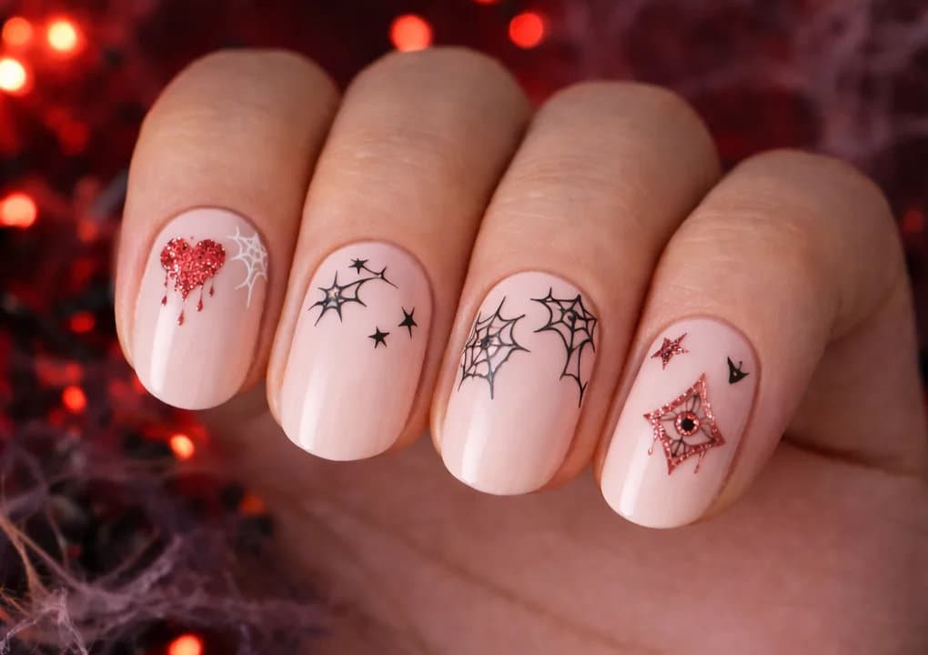 Glitter Gothic Nail Stickers