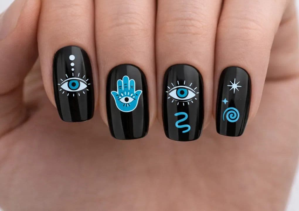 Mystic Nail Stickers – Blue & Black