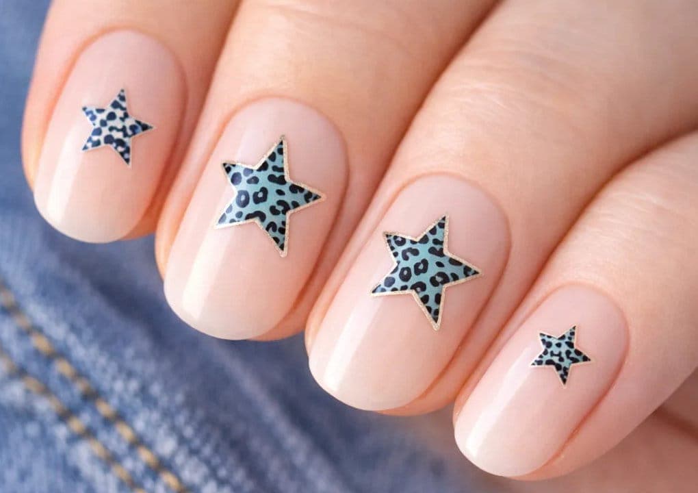 Nail Stickers Leopard Stars
