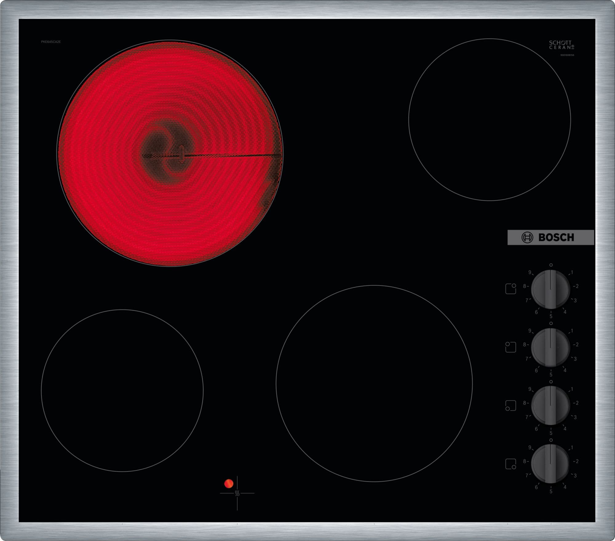 Bosch Serie 2 Glasskeramisk platetopp 60 cm Overflatemontering med ramme PKE645CA2E