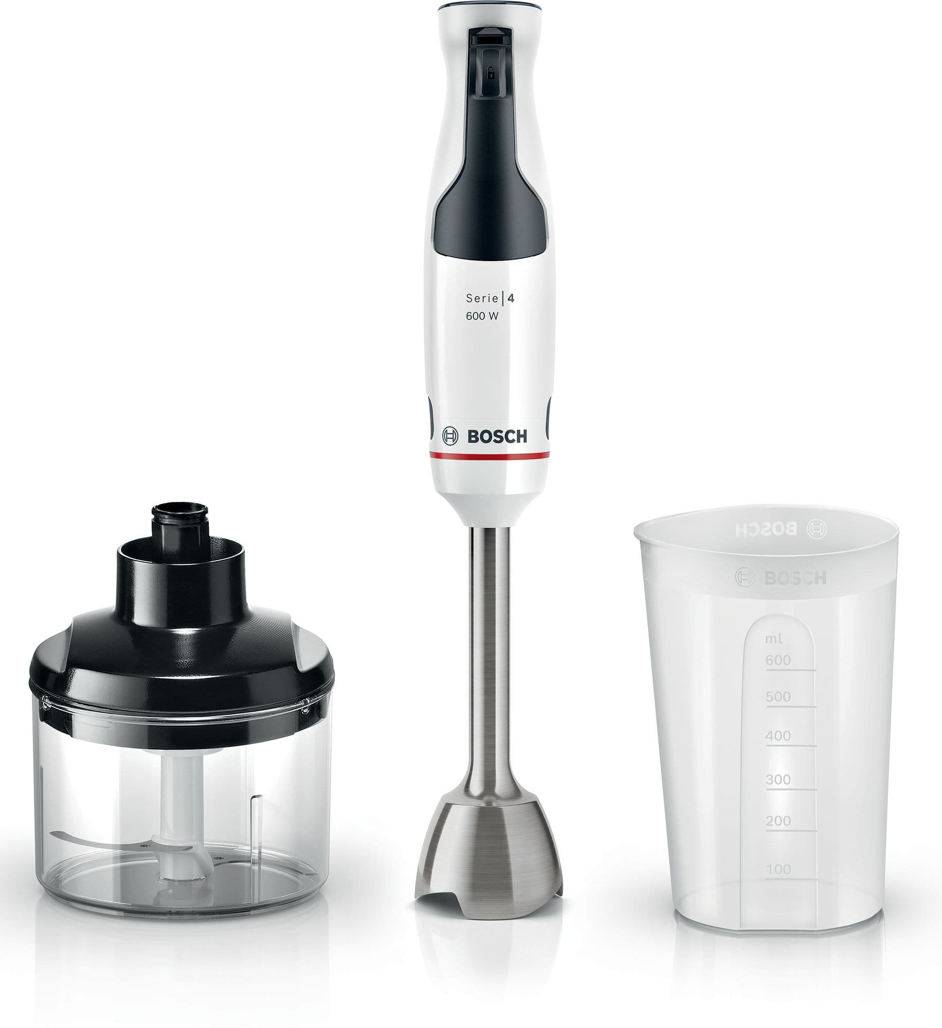 Bosch Serie 4 Håndmikser ErgoMaster 600 W Hvit, Black Grey MSM4W220